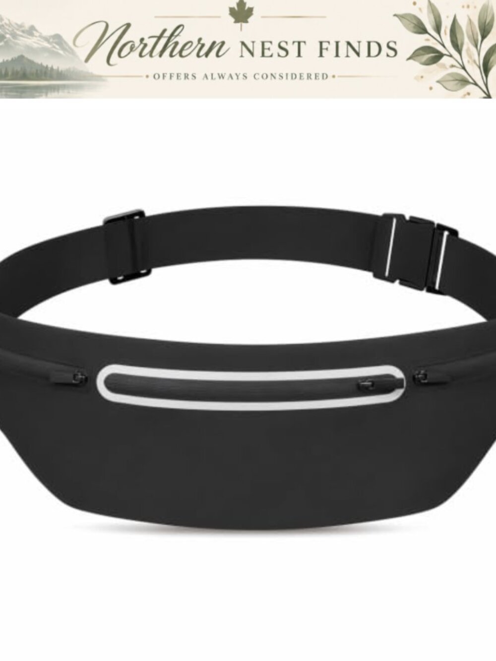Waterproof Running Belt Waist Pack with 3 Zipper Pockets and Reflective Strips